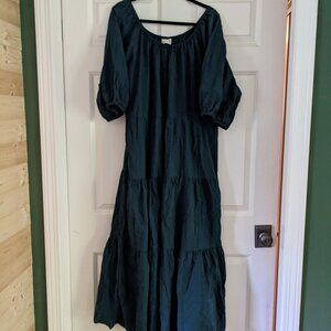 Universal Thread Peasant Style Eyelet Maxi Dress w/ Pockets Teal XXL